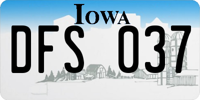 IA license plate DFS037