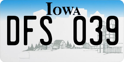 IA license plate DFS039