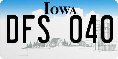 IA license plate DFS040