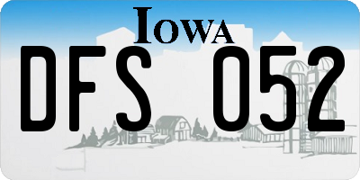 IA license plate DFS052