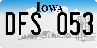 IA license plate DFS053