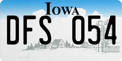 IA license plate DFS054