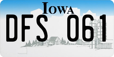 IA license plate DFS061