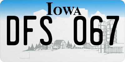 IA license plate DFS067