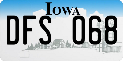 IA license plate DFS068
