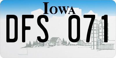 IA license plate DFS071
