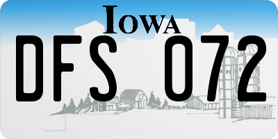 IA license plate DFS072