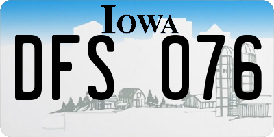 IA license plate DFS076