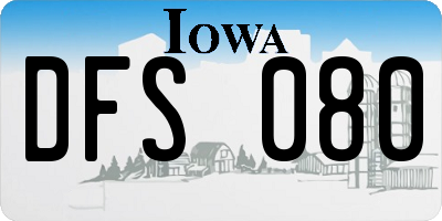 IA license plate DFS080