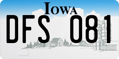 IA license plate DFS081