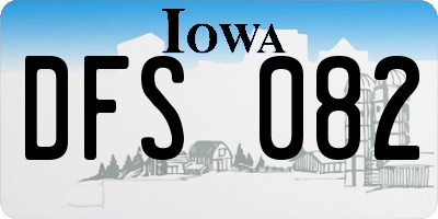 IA license plate DFS082
