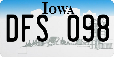 IA license plate DFS098