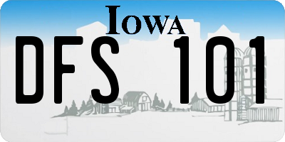 IA license plate DFS101