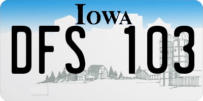 IA license plate DFS103