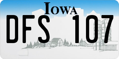 IA license plate DFS107