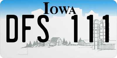 IA license plate DFS111