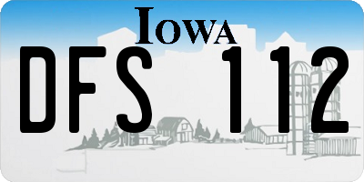 IA license plate DFS112