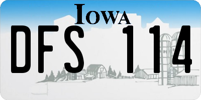 IA license plate DFS114