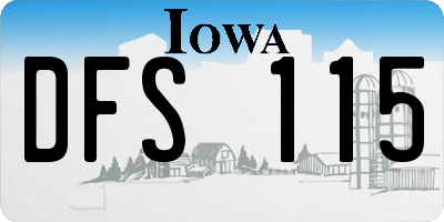 IA license plate DFS115
