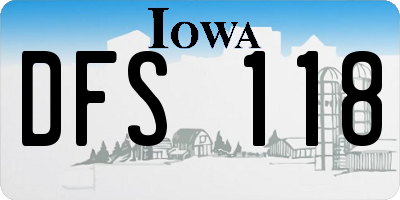 IA license plate DFS118