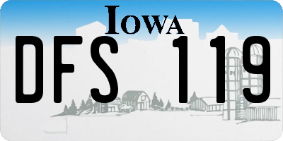 IA license plate DFS119