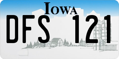 IA license plate DFS121