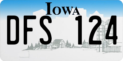 IA license plate DFS124