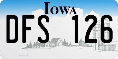 IA license plate DFS126
