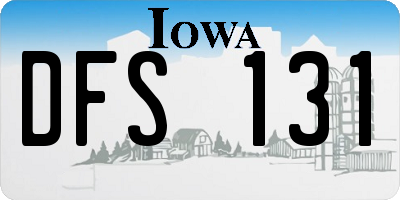 IA license plate DFS131