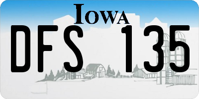 IA license plate DFS135