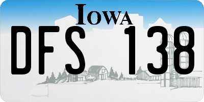 IA license plate DFS138