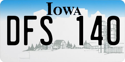 IA license plate DFS140