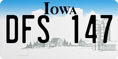IA license plate DFS147