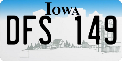 IA license plate DFS149