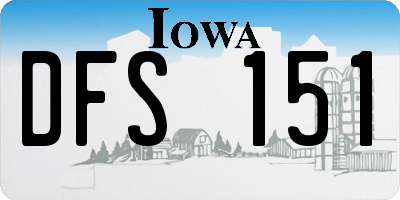 IA license plate DFS151