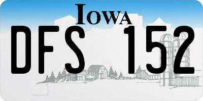 IA license plate DFS152