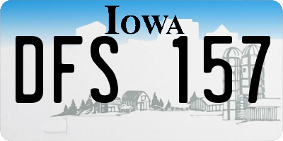IA license plate DFS157