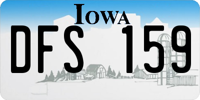 IA license plate DFS159