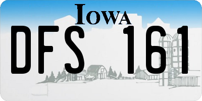 IA license plate DFS161