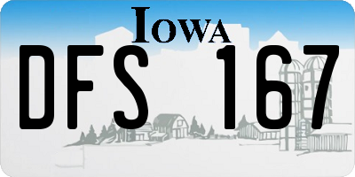 IA license plate DFS167