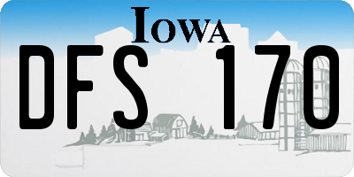 IA license plate DFS170