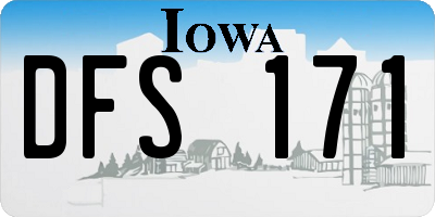 IA license plate DFS171
