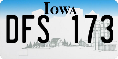 IA license plate DFS173