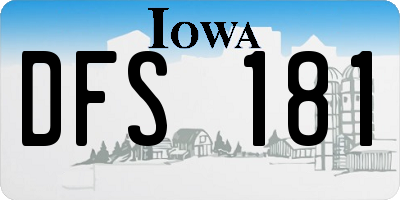 IA license plate DFS181