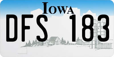 IA license plate DFS183