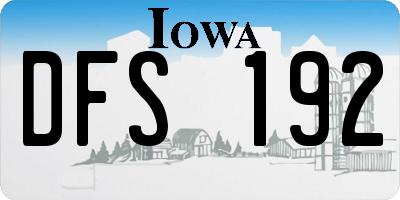 IA license plate DFS192