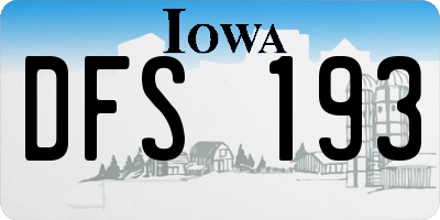 IA license plate DFS193