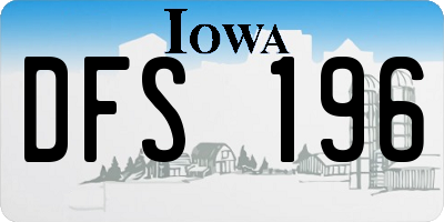 IA license plate DFS196