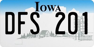 IA license plate DFS201