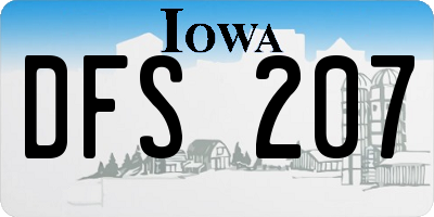 IA license plate DFS207